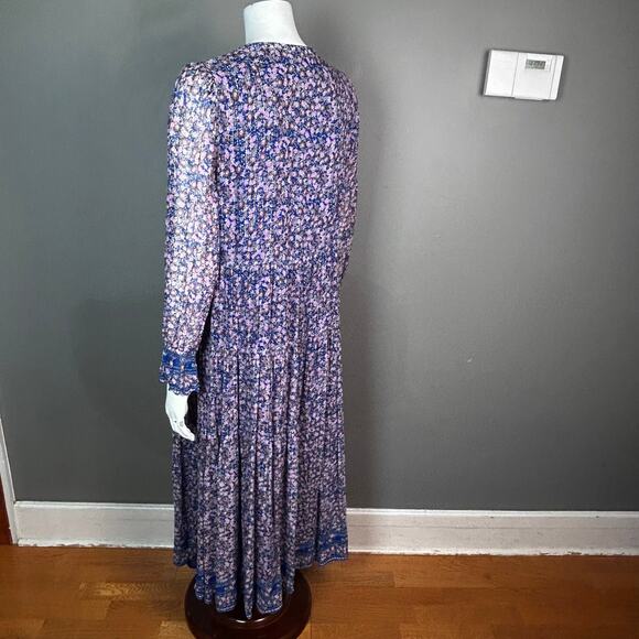 Revolve Saylor Ina Maxi Dress Floral Large blue boho cottagecore - Picture 10 of 13